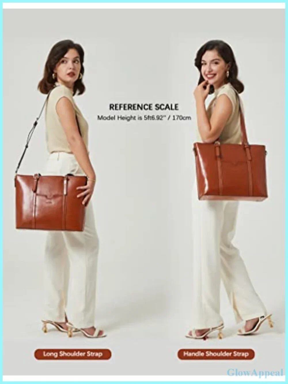 Genuine Leather Laptop Bag Work Tote Satchel Briefcase 15.6 Inch